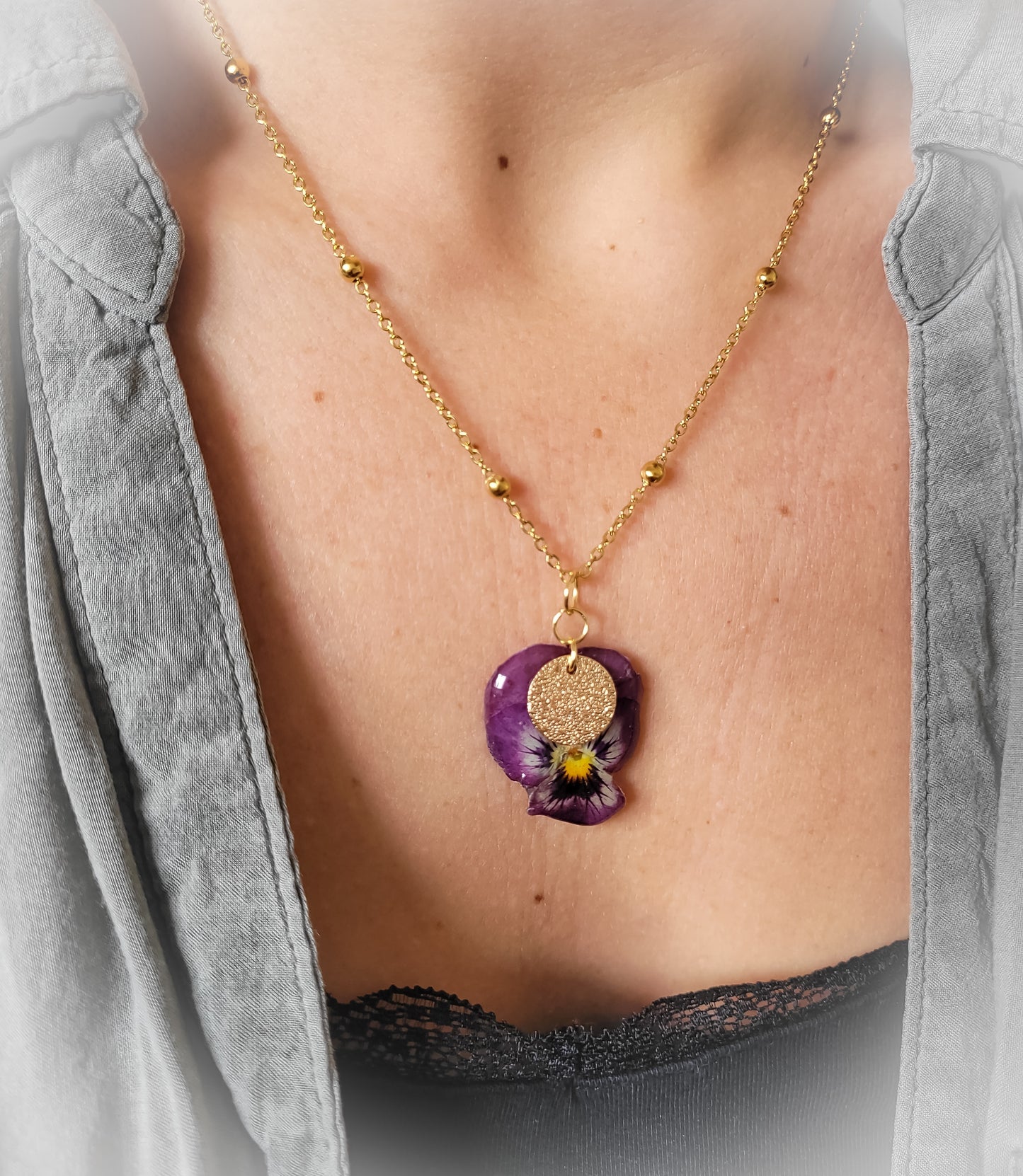 pansy necklace