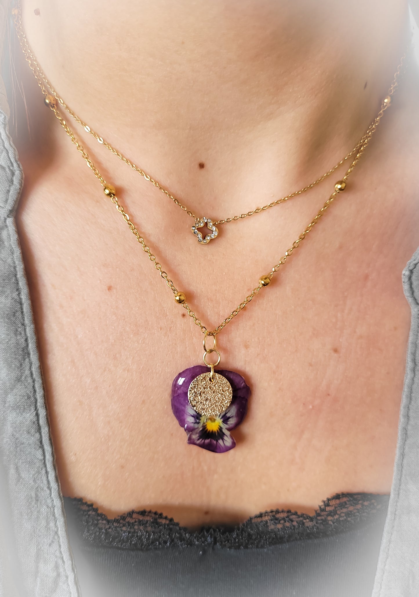 pansy necklace