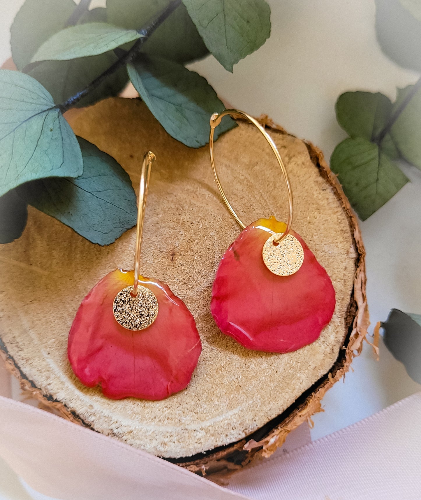 Rose petal hoops