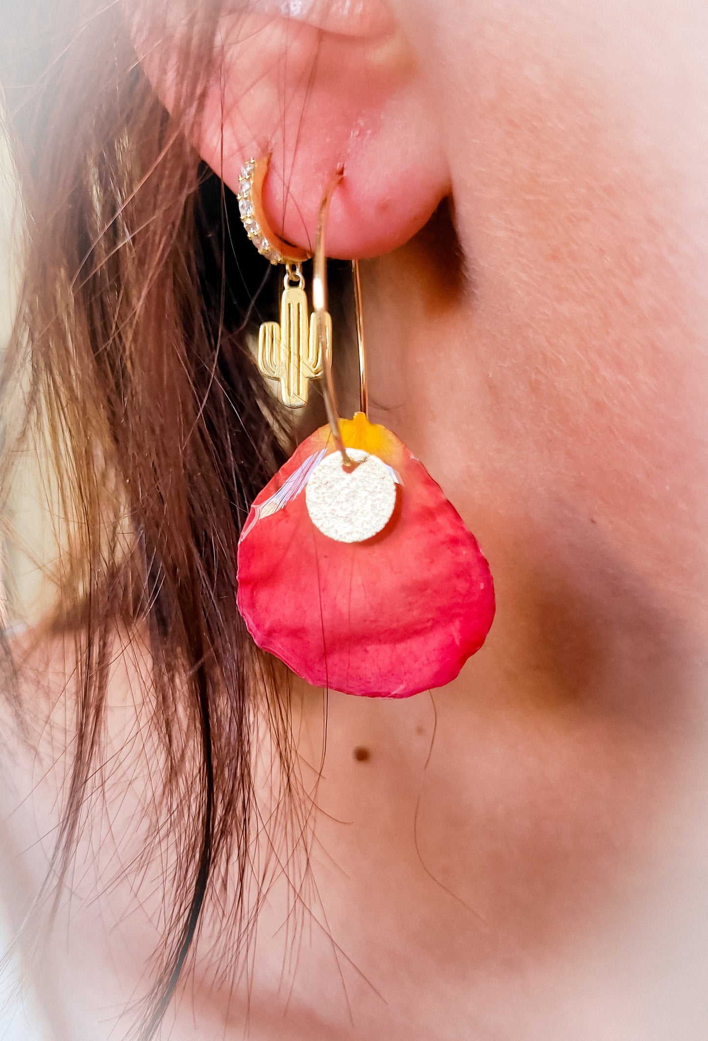 Rose petal hoops