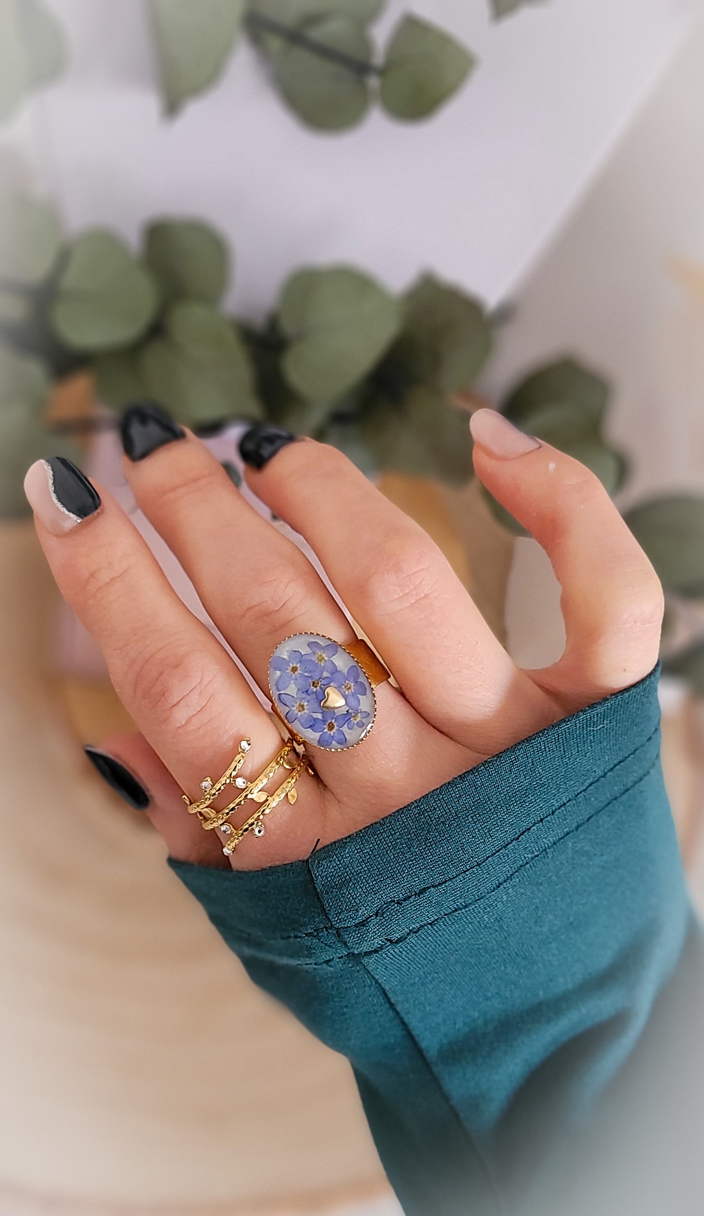 Anillo corazón nomeolvides