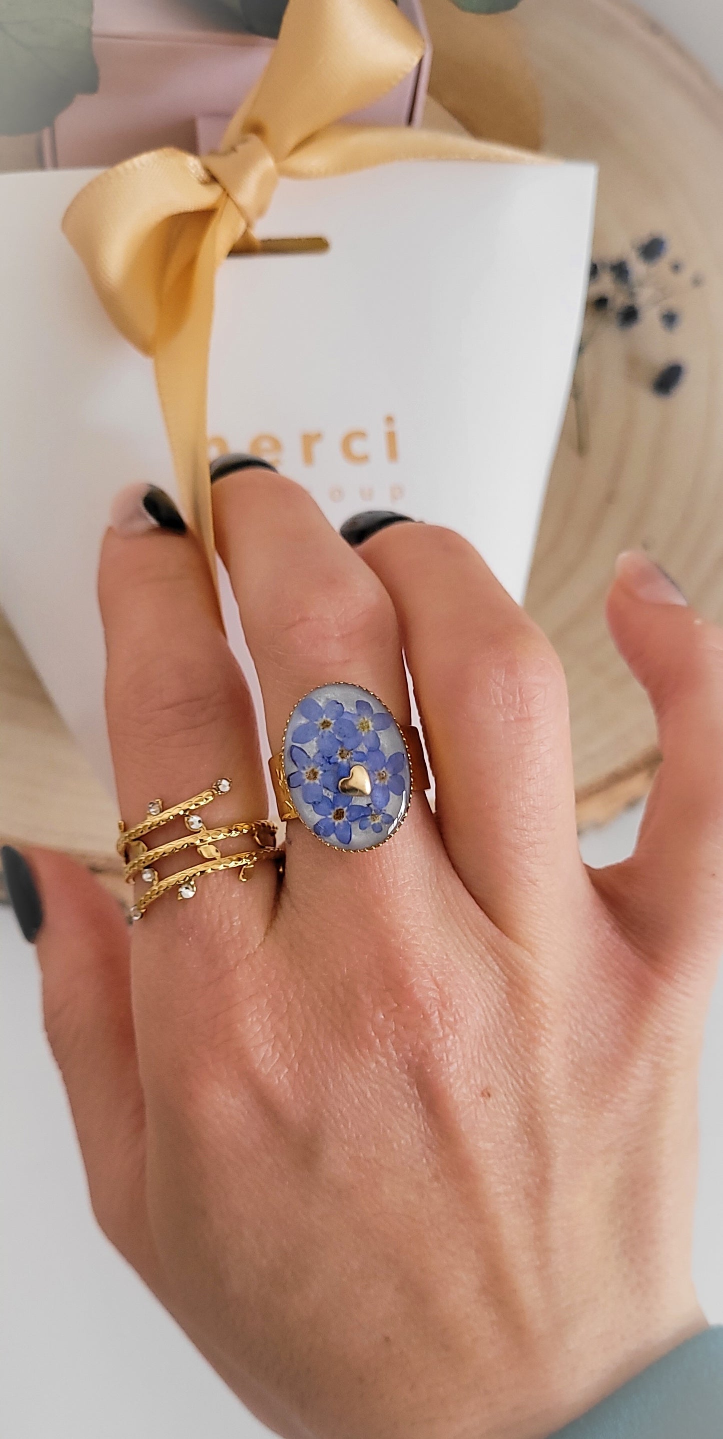 Anillo corazón nomeolvides