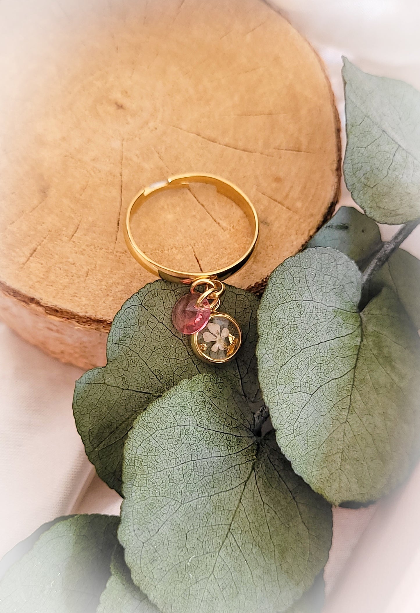 Bague breloque dentelle