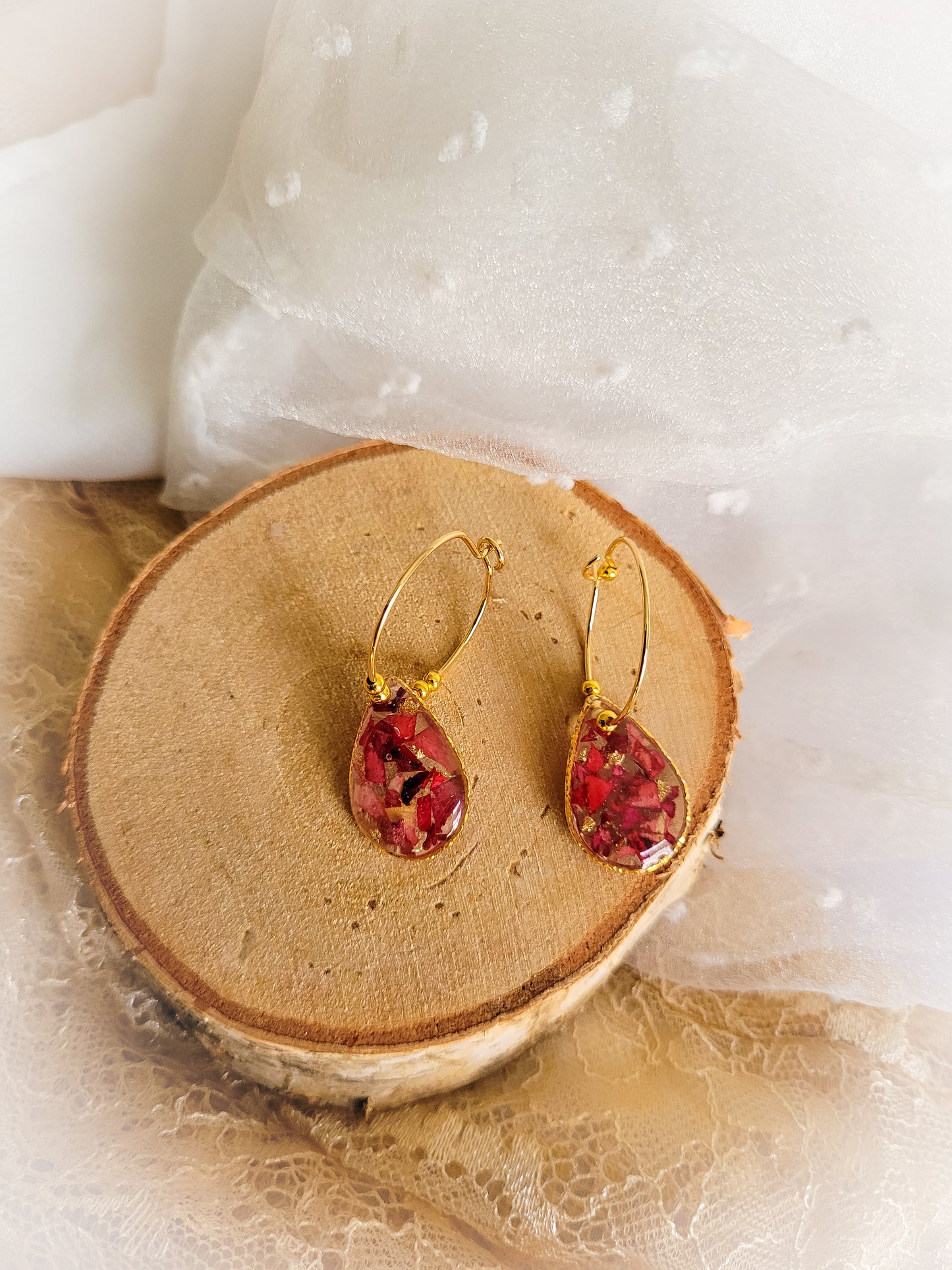 Rose petal hoops