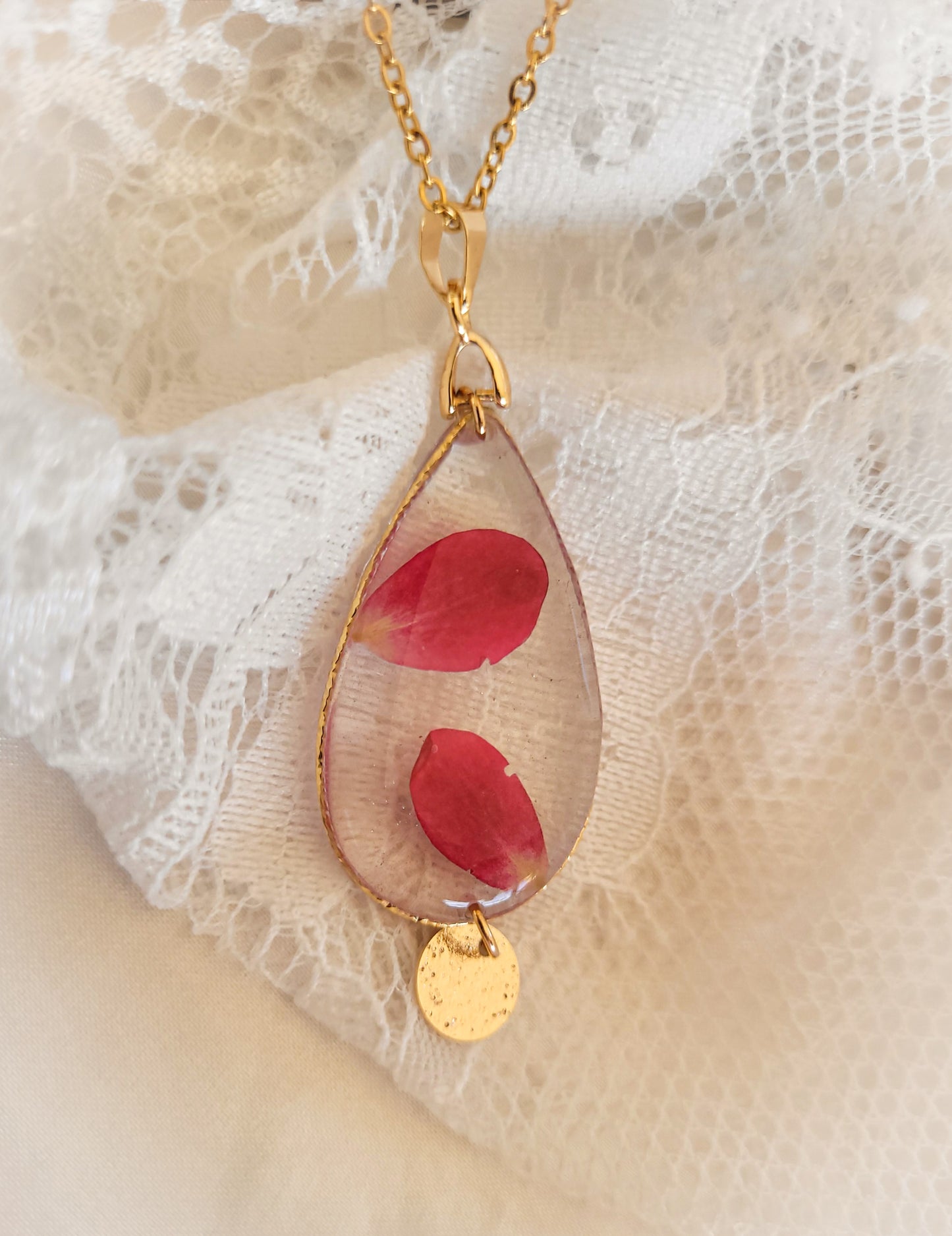 Rose petal necklace