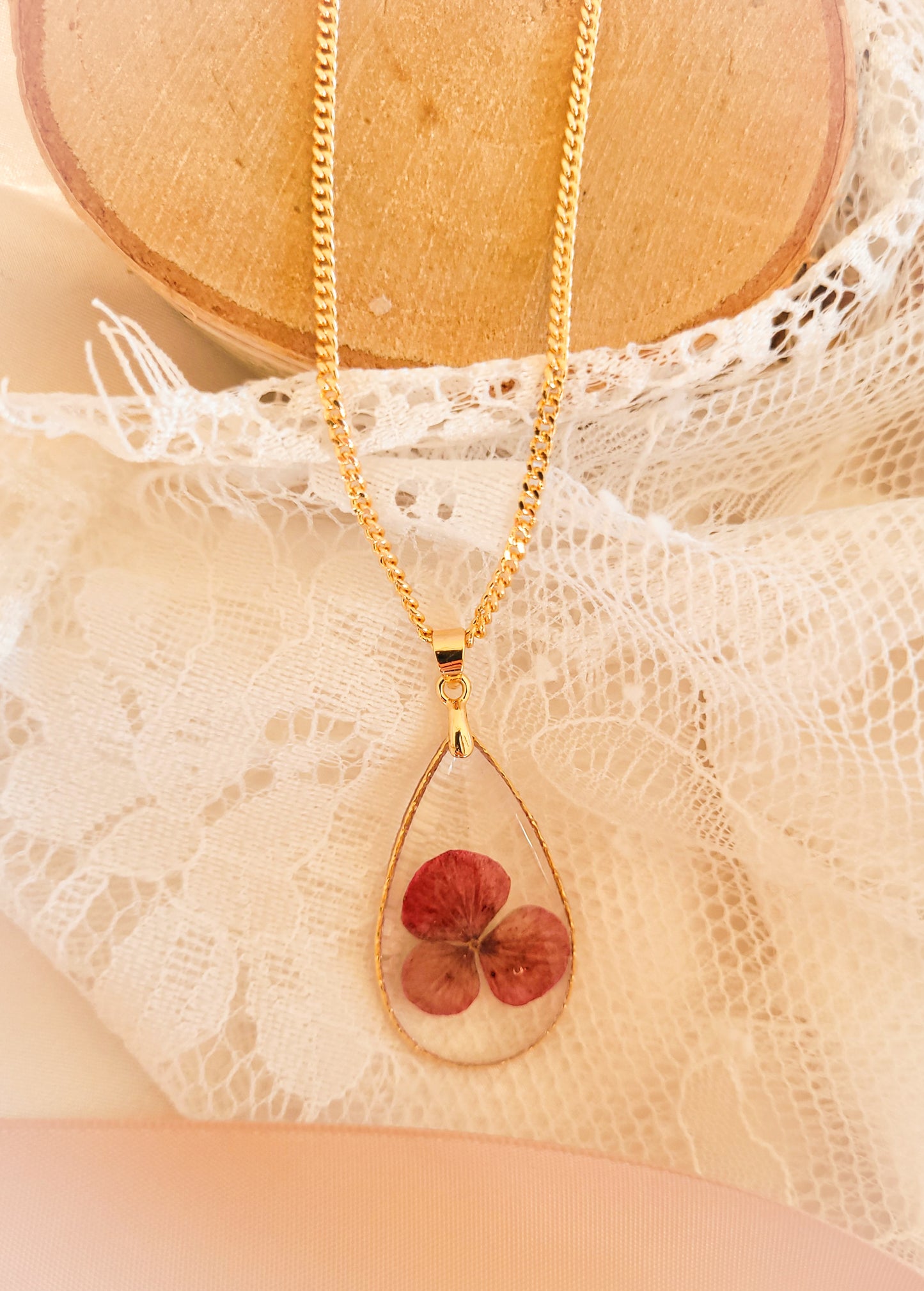 Hydrangea drop necklace