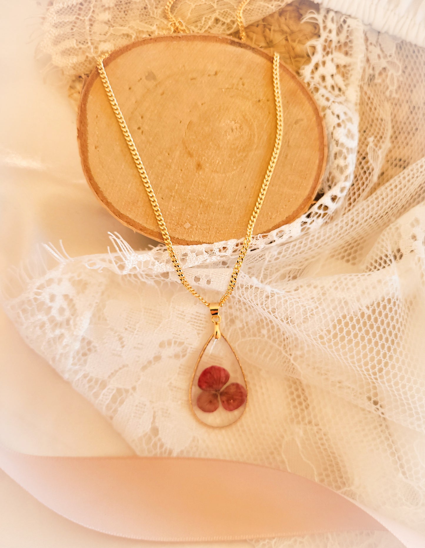 Hydrangea drop necklace