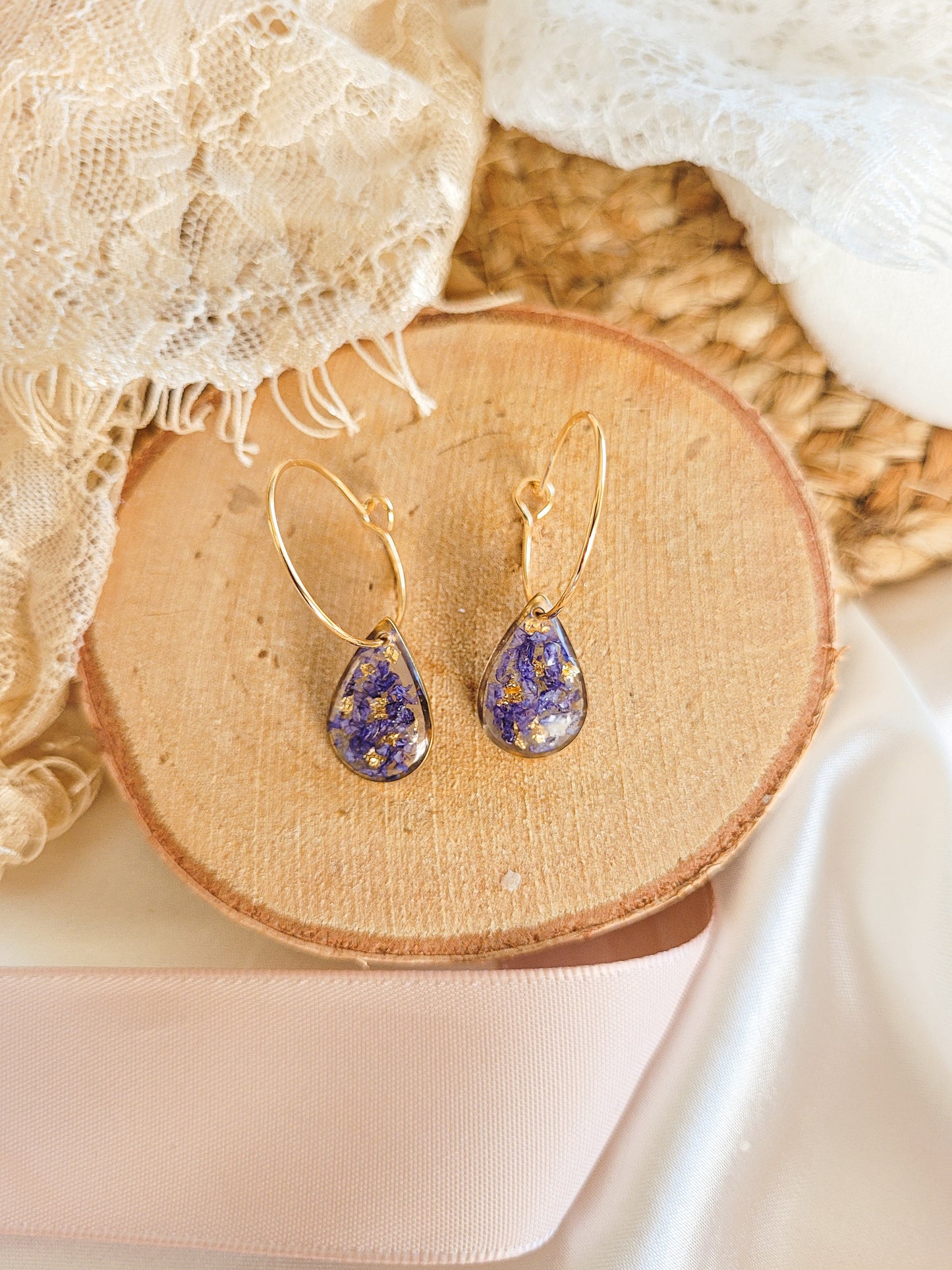 Blue hydrangea hoops