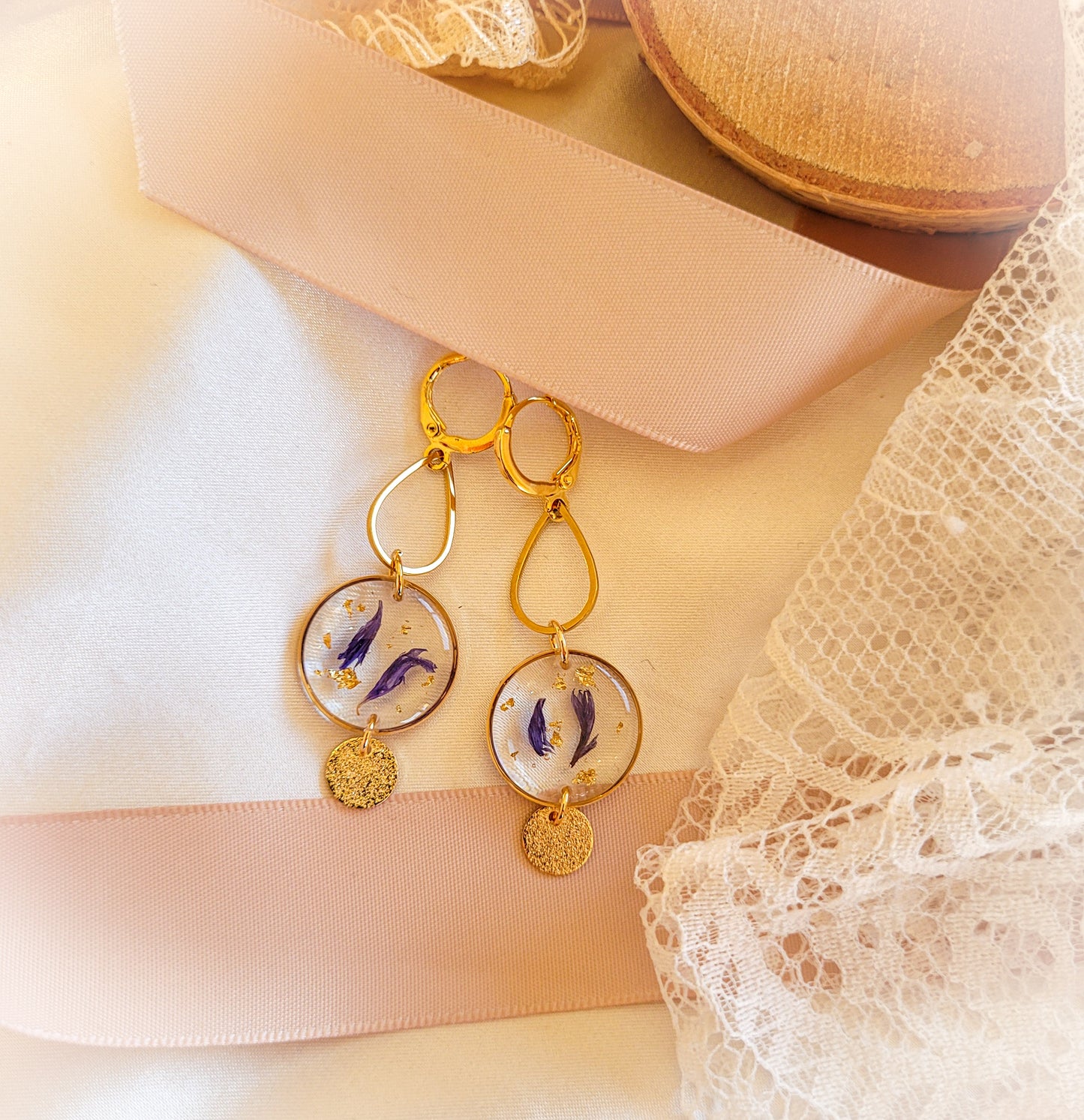 Boucles d'oreilles bleuet