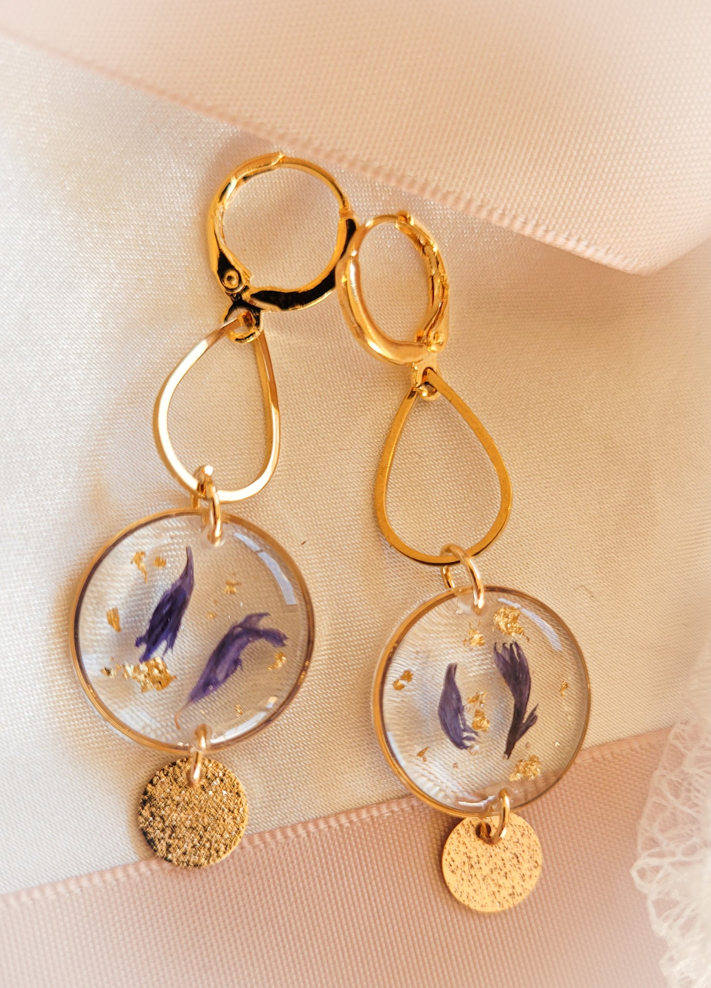 Boucles d'oreilles bleuet