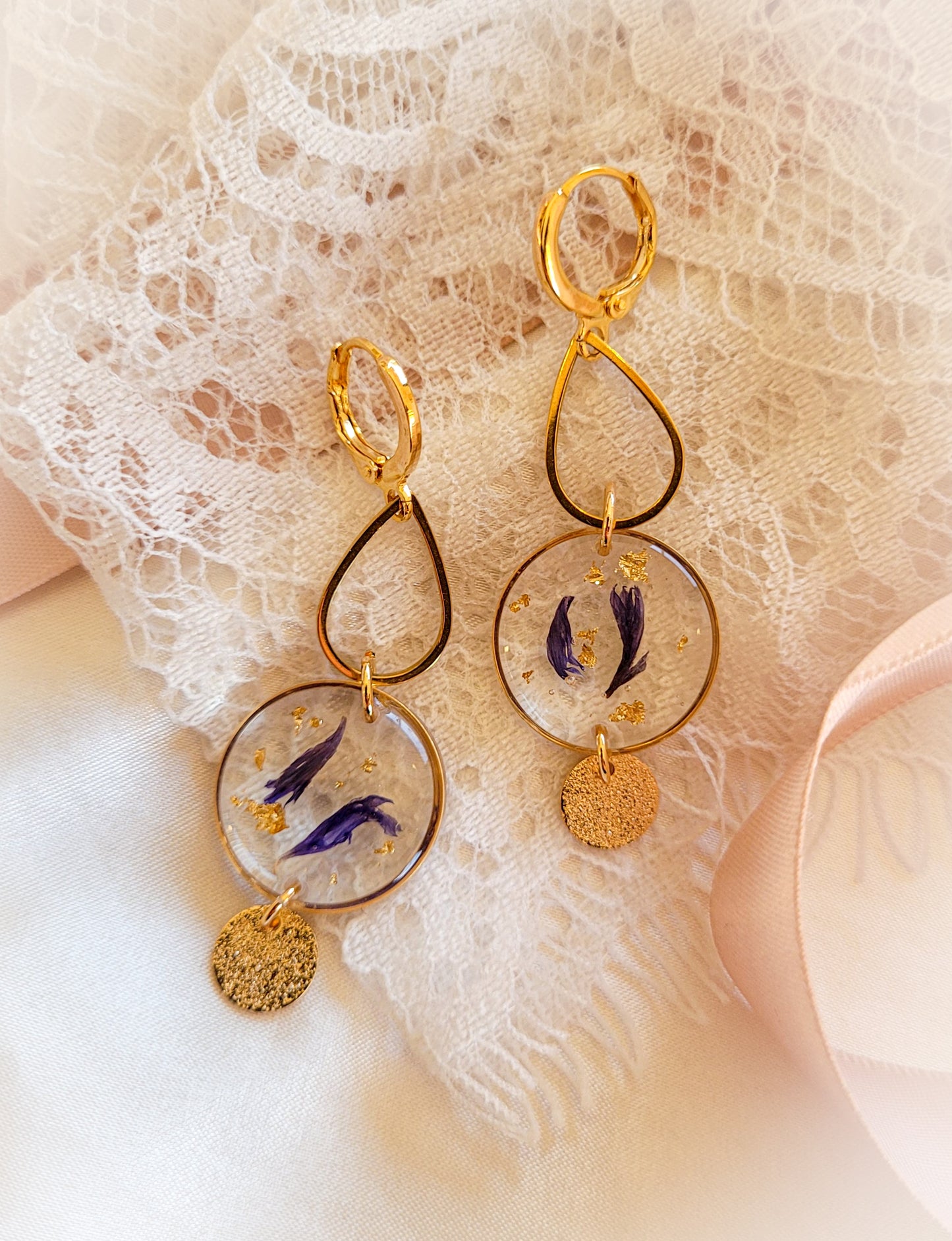 Boucles d'oreilles bleuet