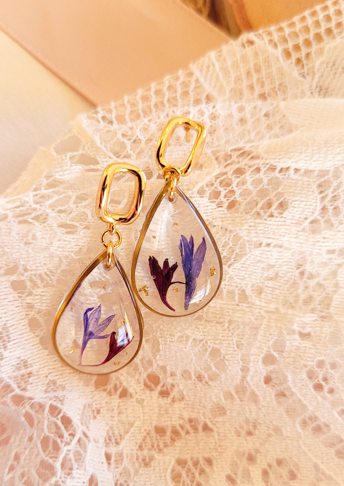 Cornflower drop earrings