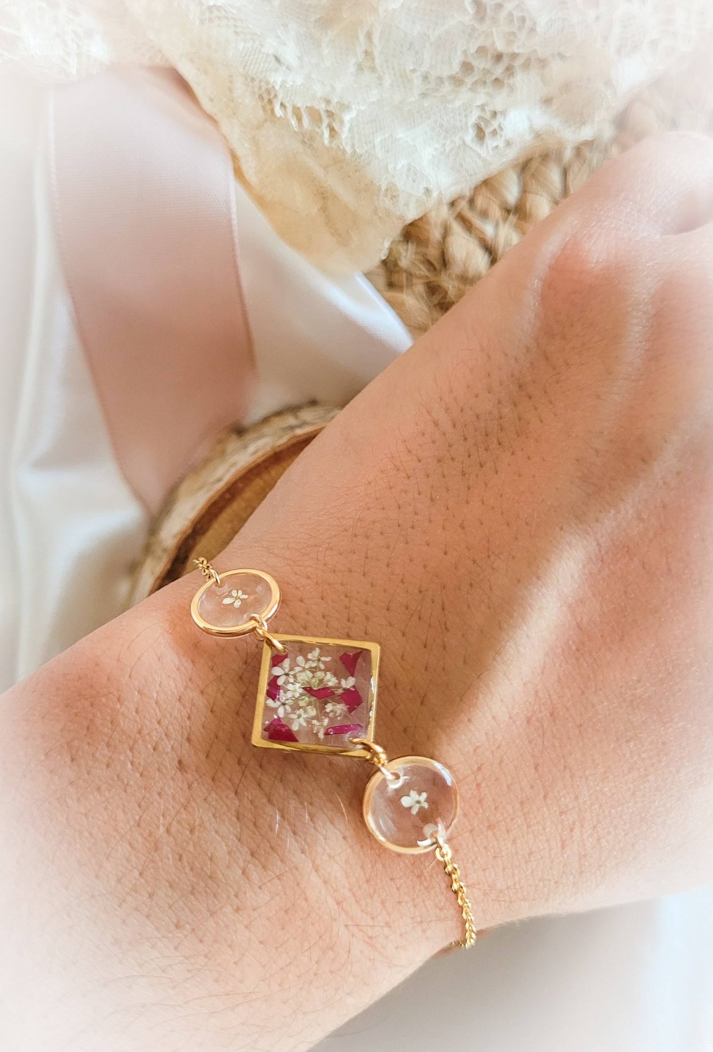 Queen Anne lace bracelet