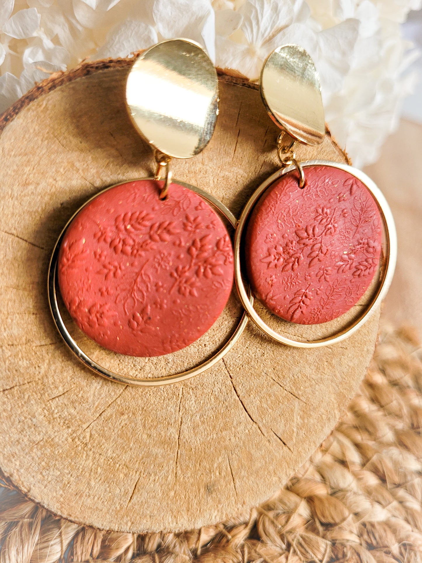 Polymer flower earrings