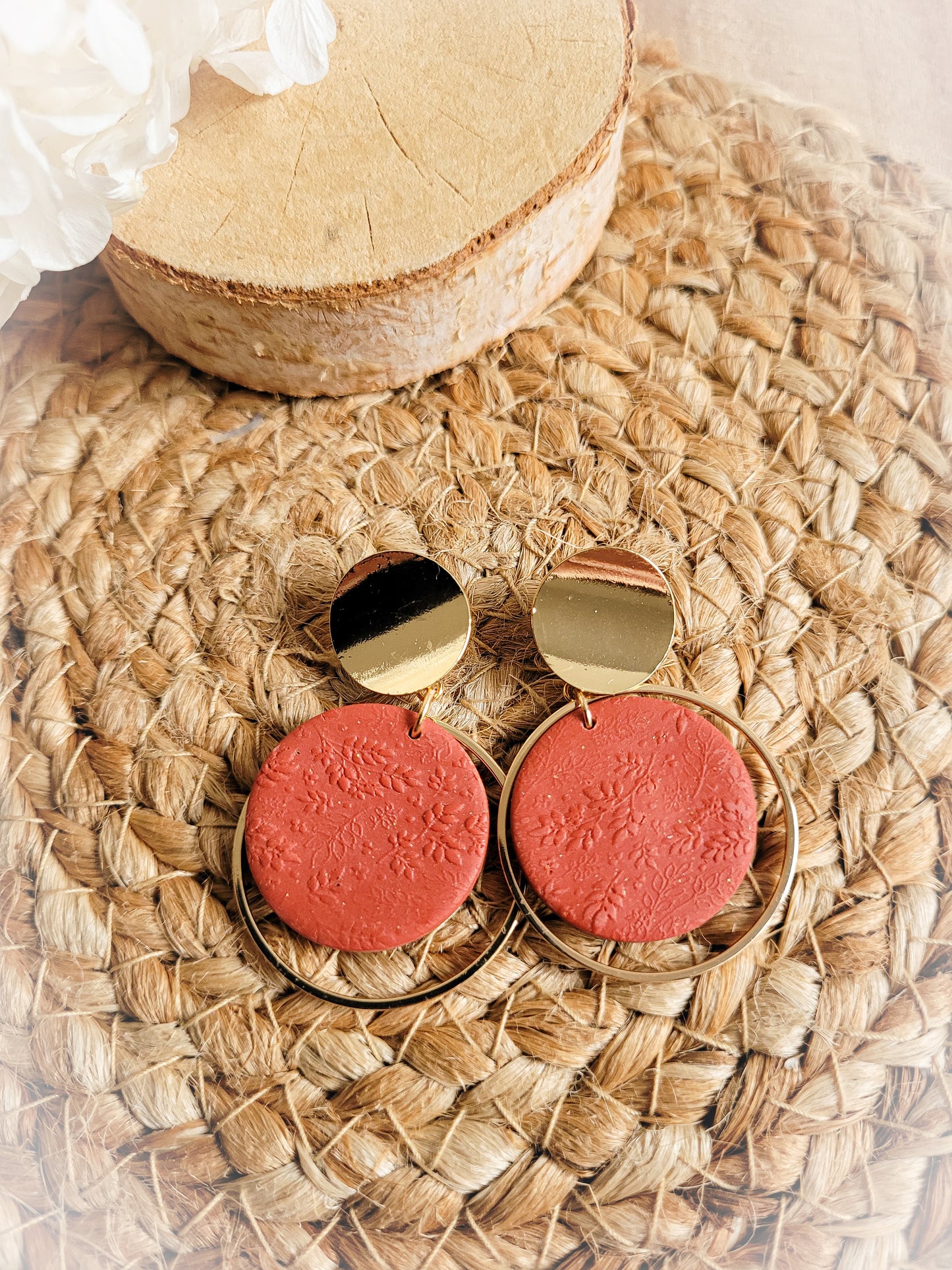 Polymer flower earrings