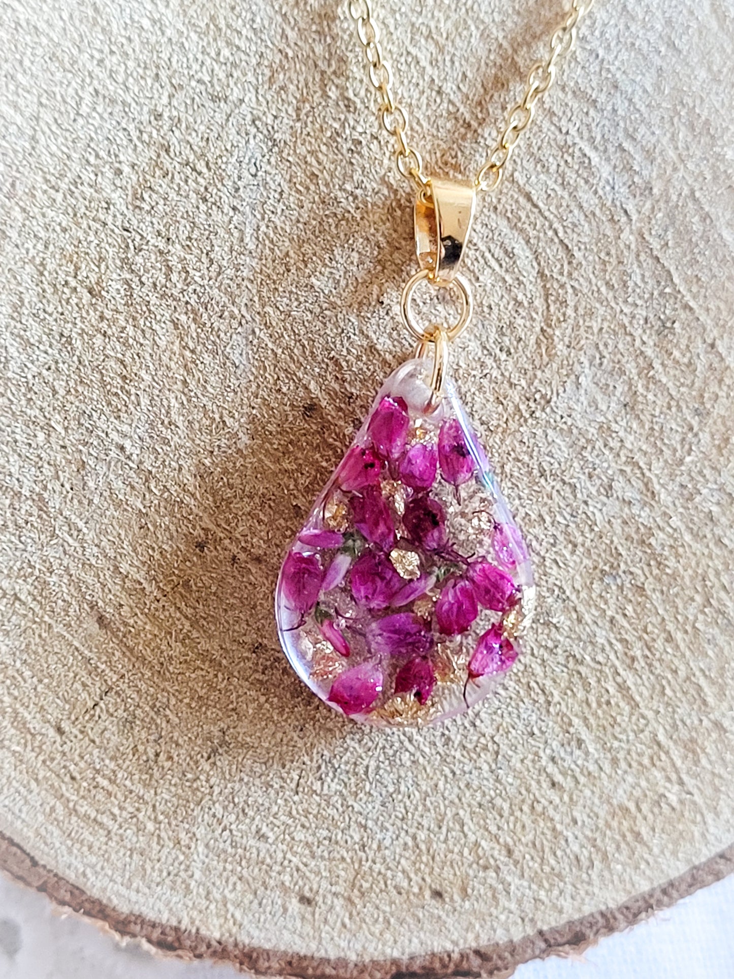 Heather drop necklace