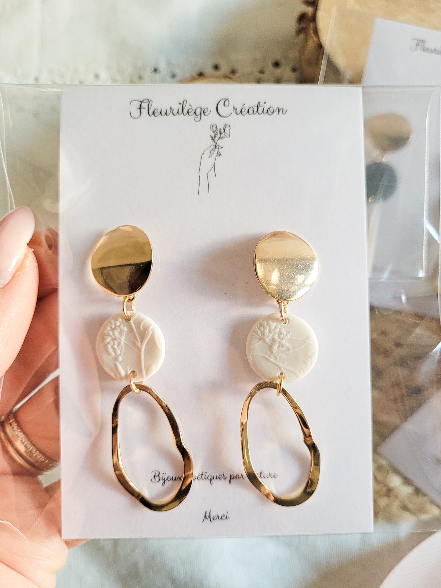 Polymer dangle earrings