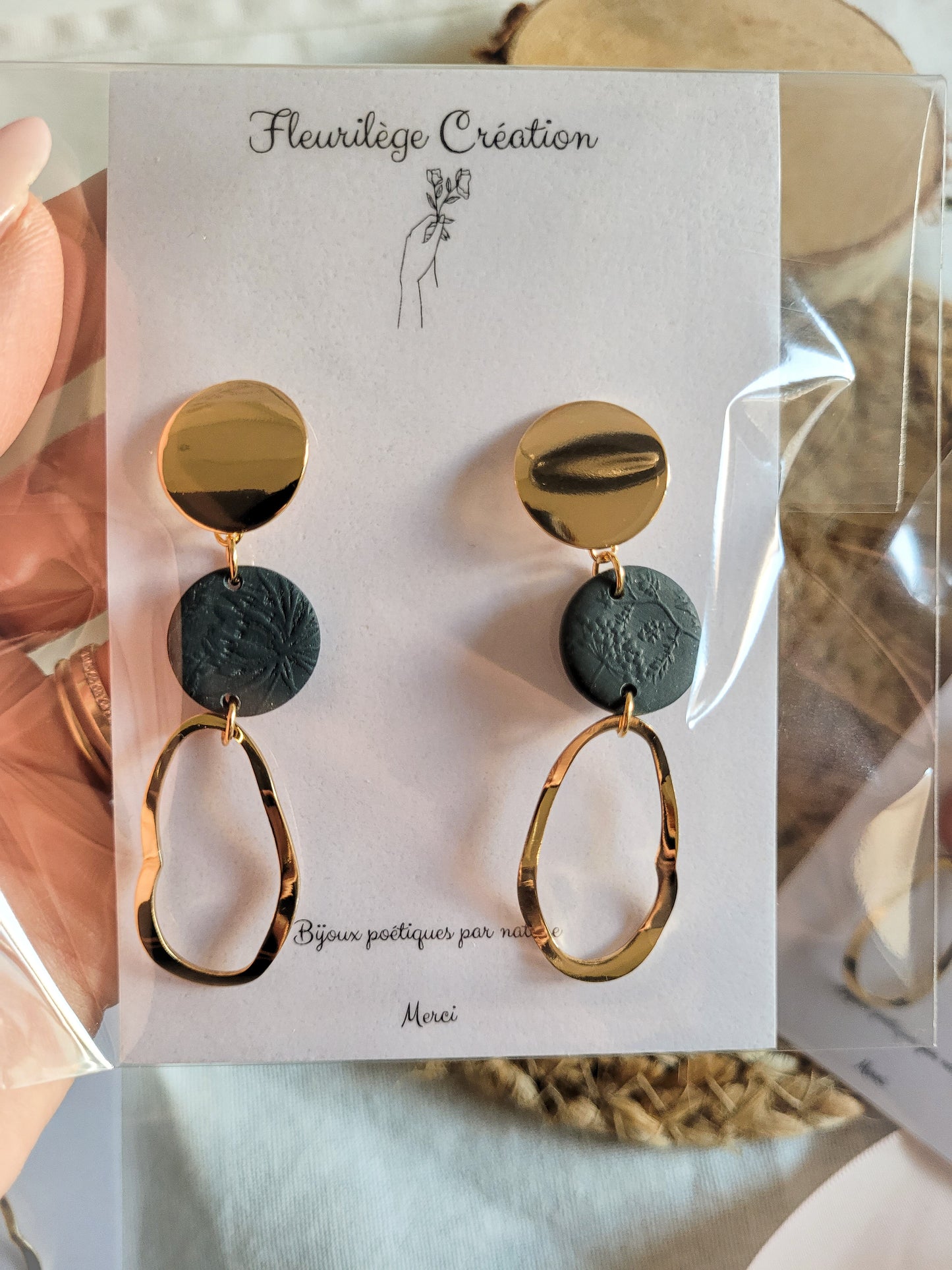 Polymer dangle earrings