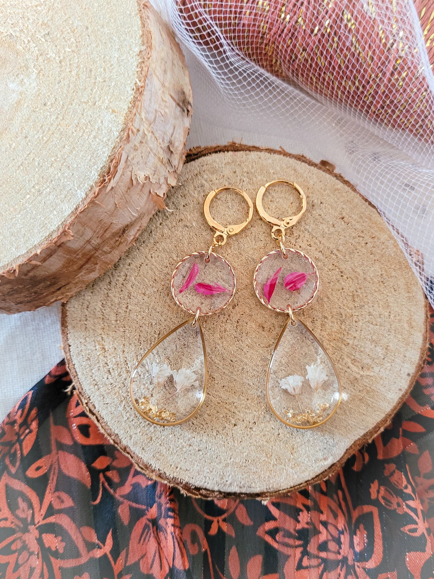 Boucle "touche de rose"