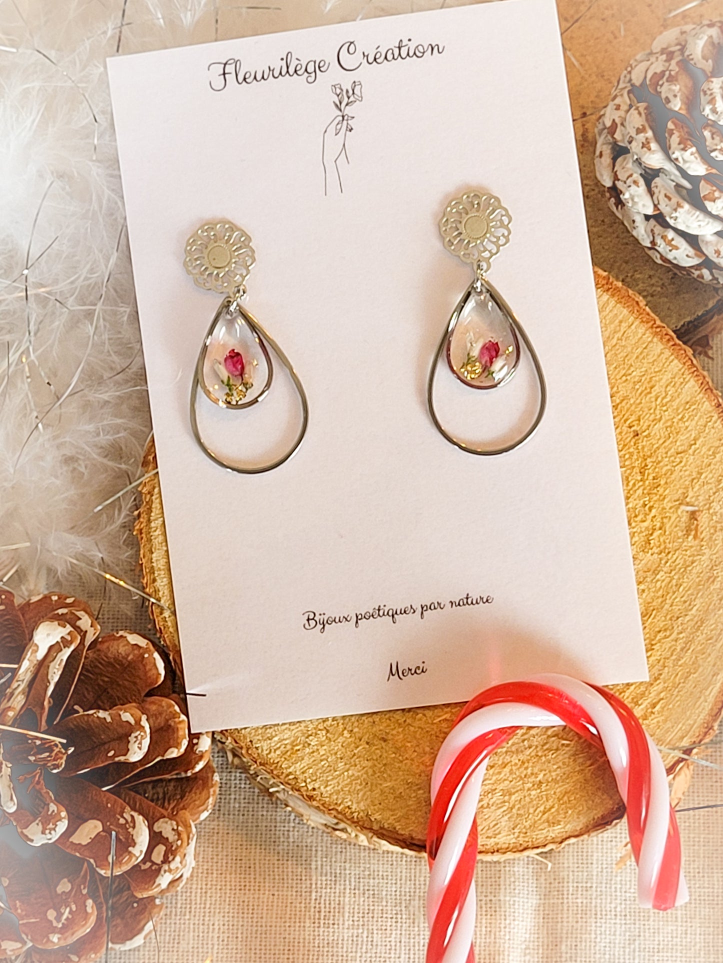 Heather silver double drop