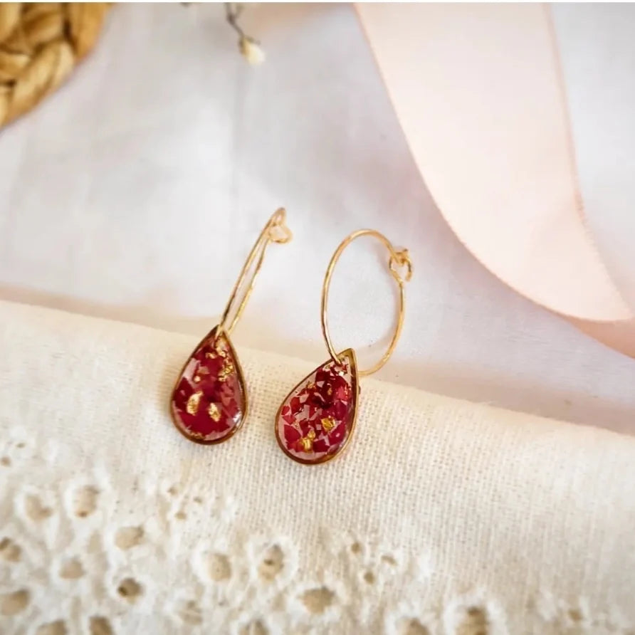 Rose petal hoops