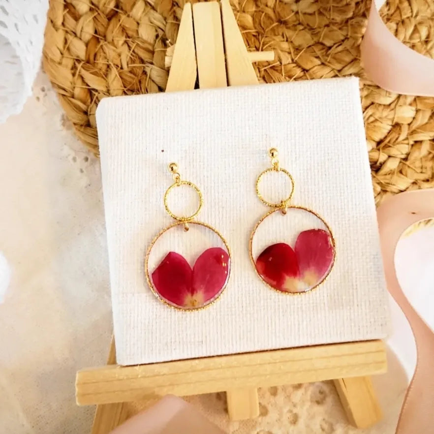 Rose petal earrings