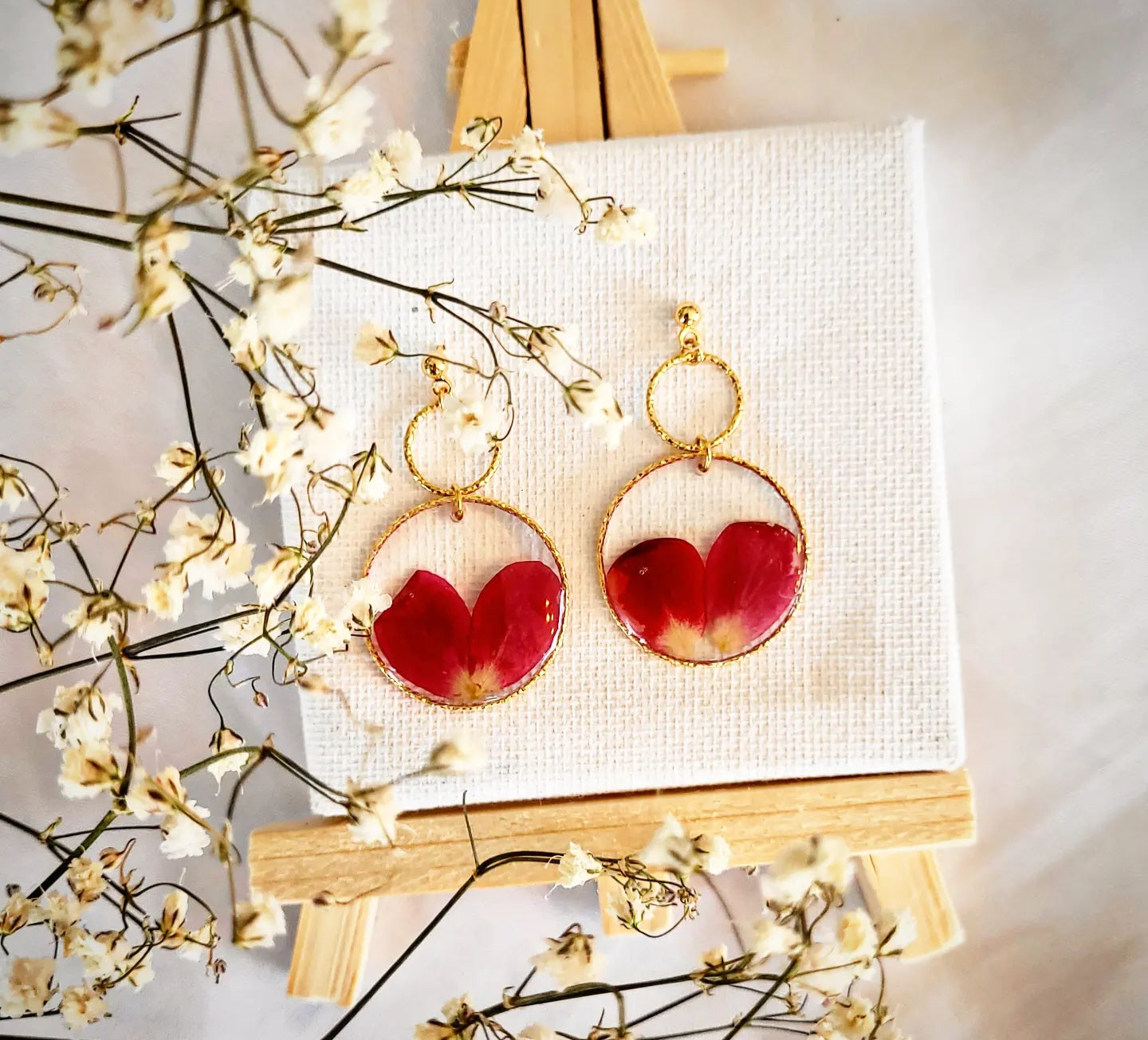 Rose petal earrings
