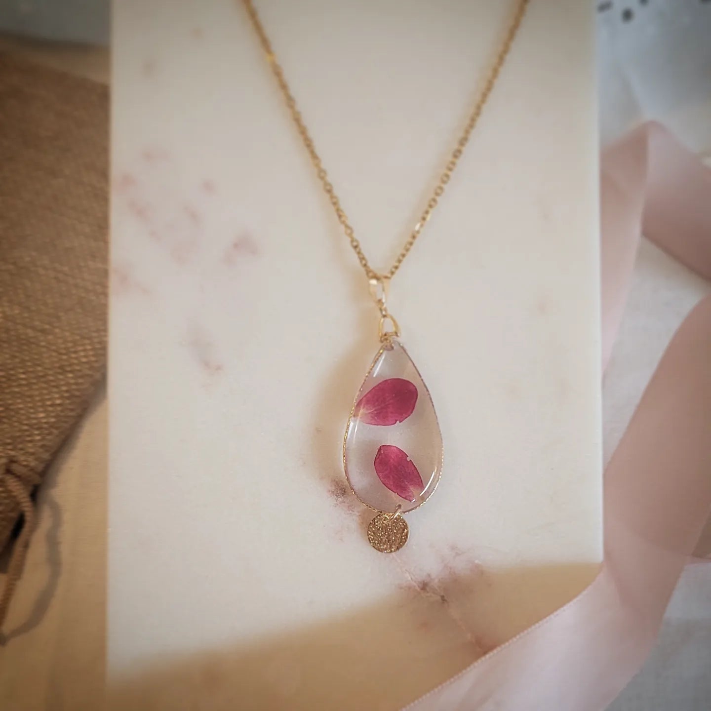 Rose petal necklace