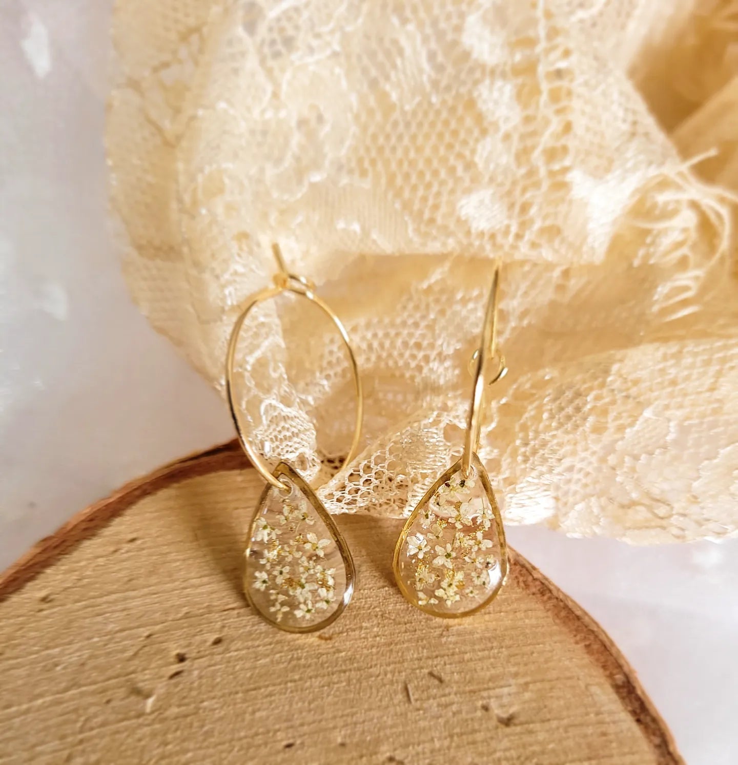 Queen Anne Lace Hoop Earrings