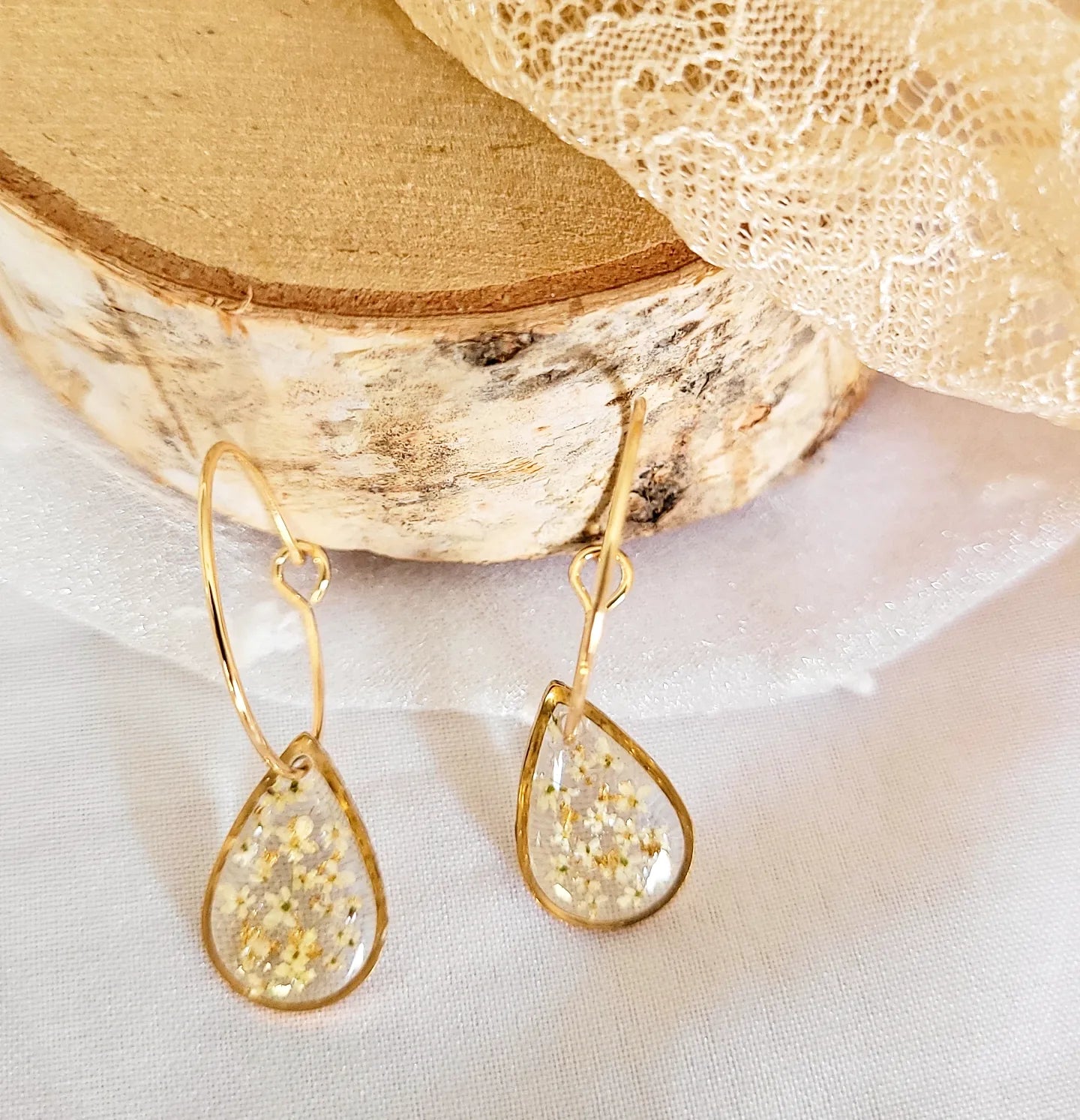 Queen Anne Lace Hoop Earrings