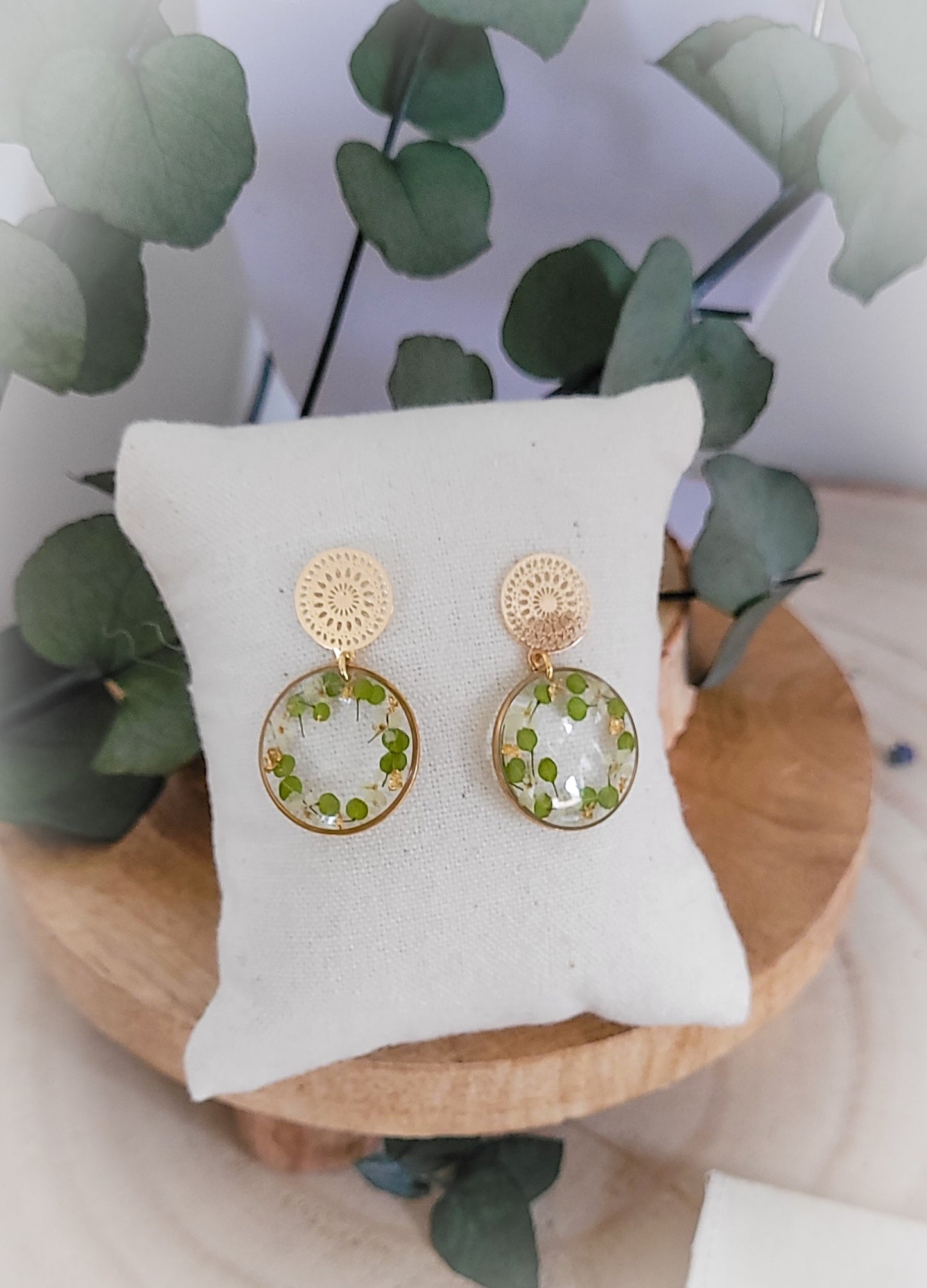 Boucles d'oreilles personnalisées fleurs mariage