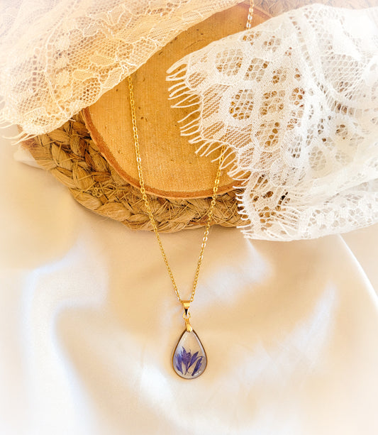 Cornflower drop necklace