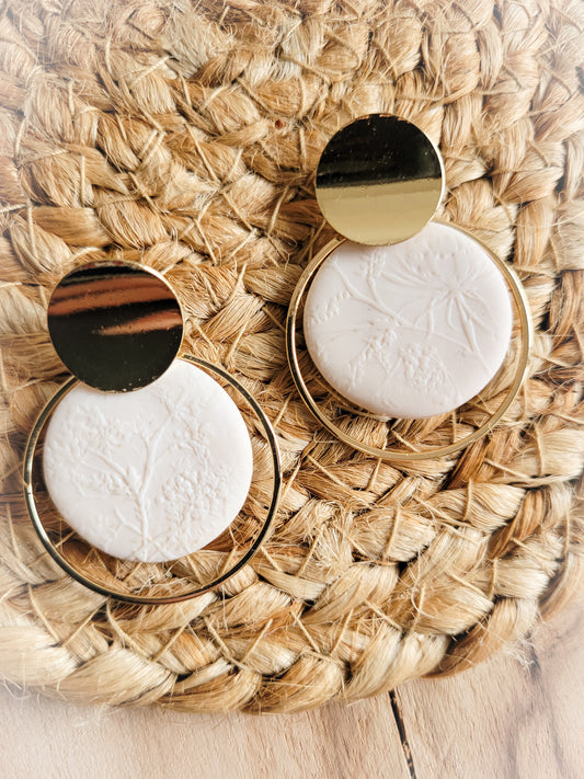 Polymer flower print earrings