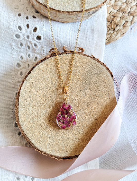 Heather drop necklace