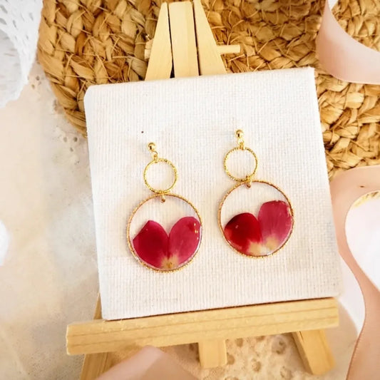 Rose petal earrings
